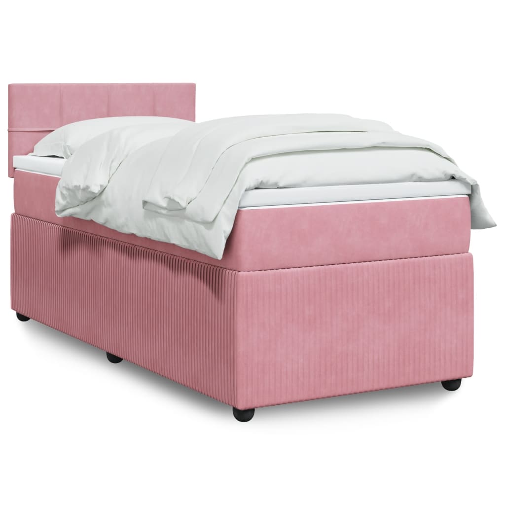 Boxspringbett mit Matratze Rosa 90x190 cm Samt