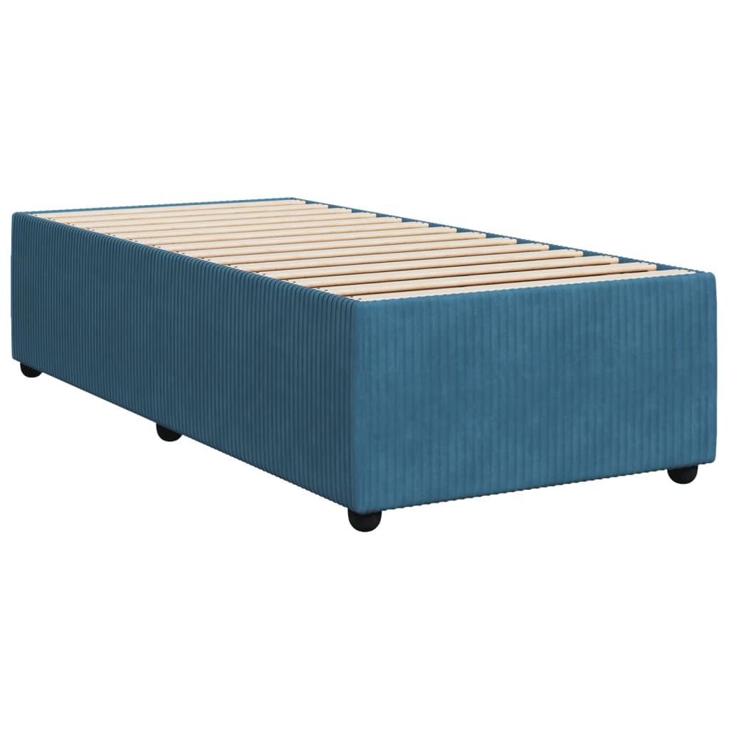 Boxspringbett mit Matratze Blau 100x200 cm Samt