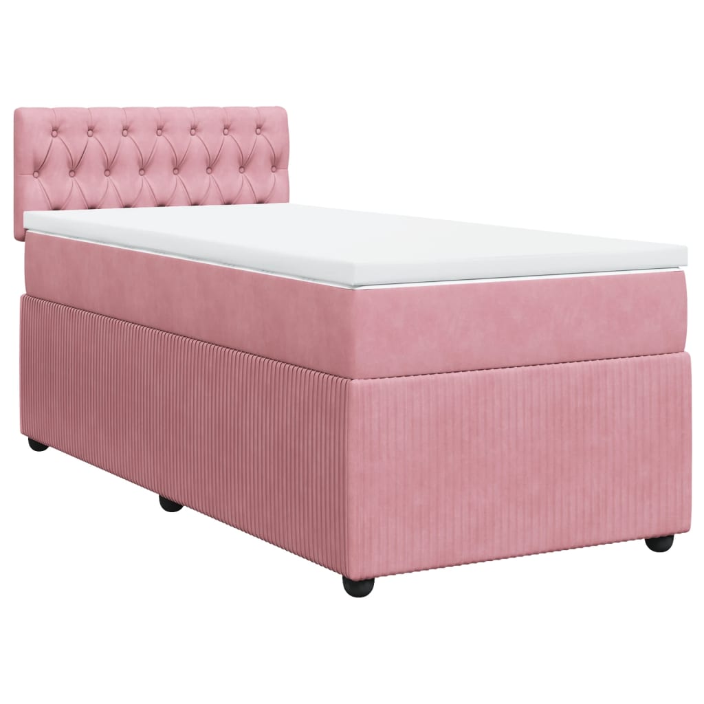 Boxspringbett mit Matratze Rosa 100x200 cm Samt