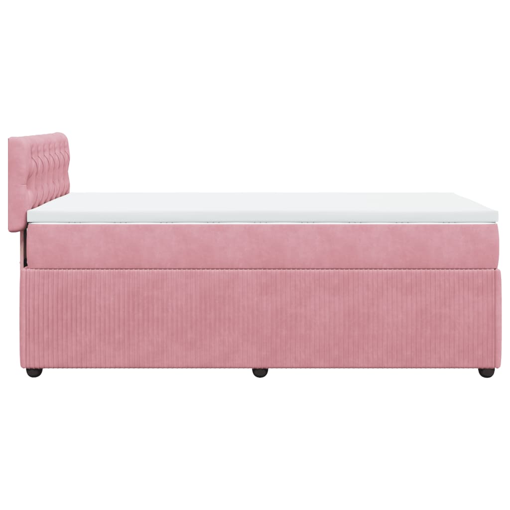 Boxspringbett mit Matratze Rosa 100x200 cm Samt