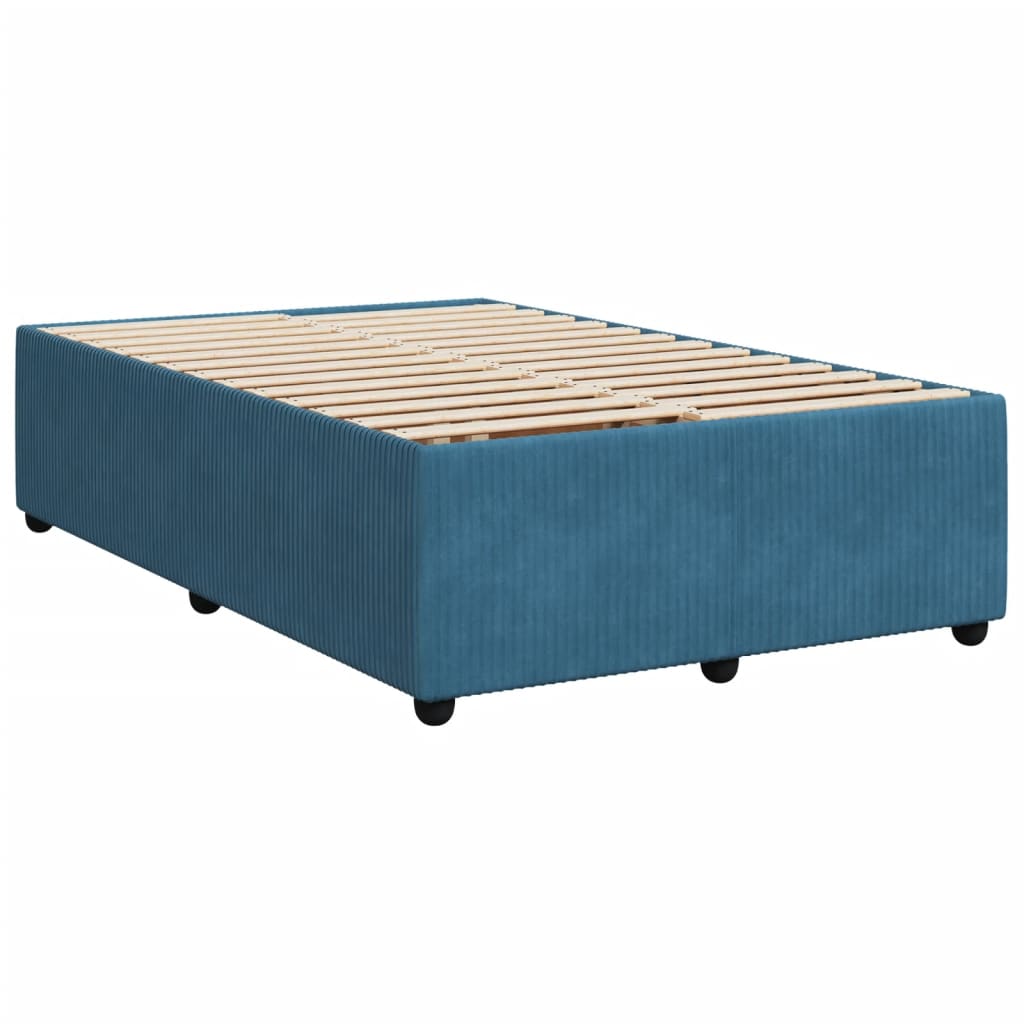 Boxspringbett mit Matratze Blau 120x200 cm Samt