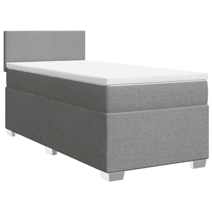 Boxspringbett mit Matratze Hellgrau 90x190 cm Stoff