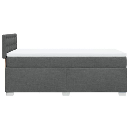 Boxspringbett mit Matratze Dunkelgrau 100x200 cm Stoff