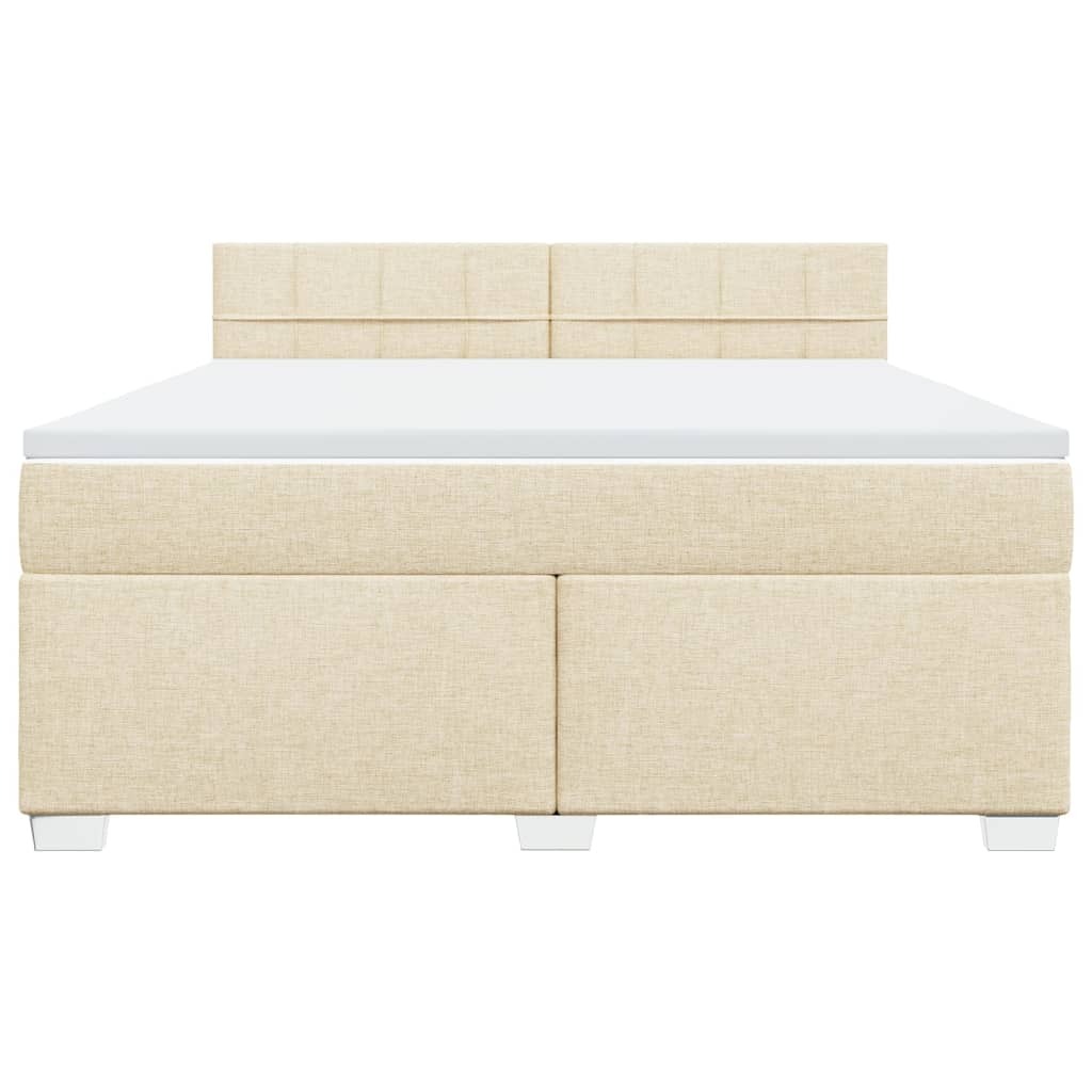 Boxspringbett mit Matratze Creme 180x200 cm Stoff