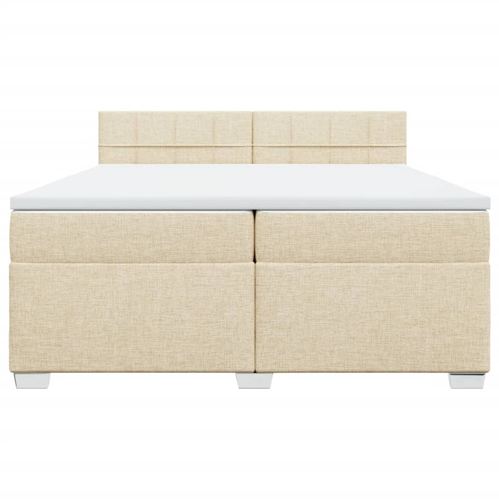 Boxspringbett mit Matratze Creme 200x200 cm Stoff