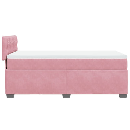 Boxspringbett mit Matratze Rosa 100x200 cm Samt