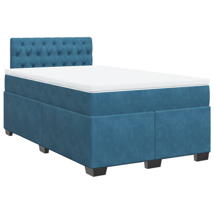 Boxspringbett mit Matratze Blau 120x190 cm Samt