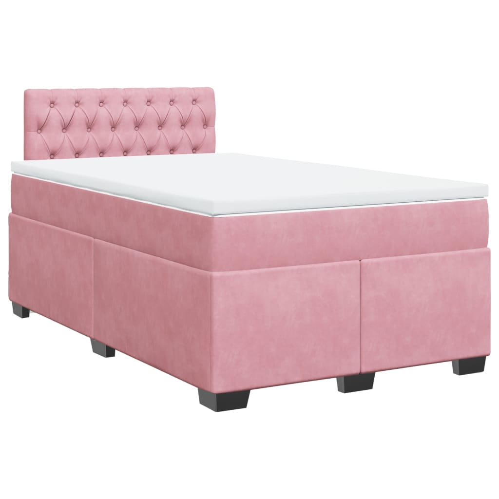 Boxspringbett mit Matratze Rosa 120x190 cm Samt