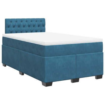 Boxspringbett mit Matratze Blau 120x200 cm Samt