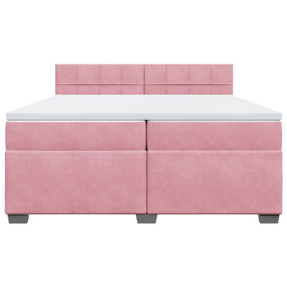 Boxspringbett mit Matratze Rosa 200x200 cm Samt