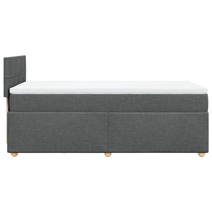 Boxspringbett mit Matratze Dunkelgrau 90x200 cm Stoff