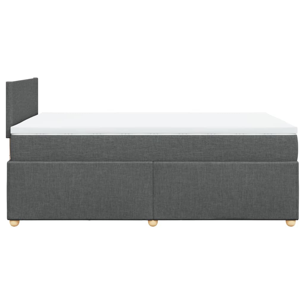 Boxspringbett mit Matratze Dunkelgrau 120x190 cm Stoff