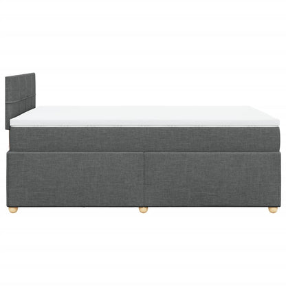 Boxspringbett mit Matratze Dunkelgrau 120x190 cm Stoff