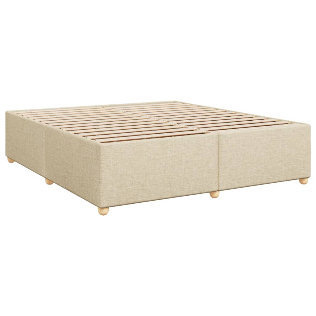 Boxspringbett mit Matratze Creme 200x200 cm Stoff