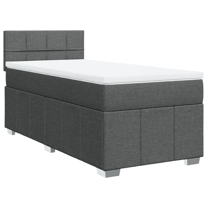 Boxspringbett mit Matratze Dunkelgrau 90x200 cm Stoff