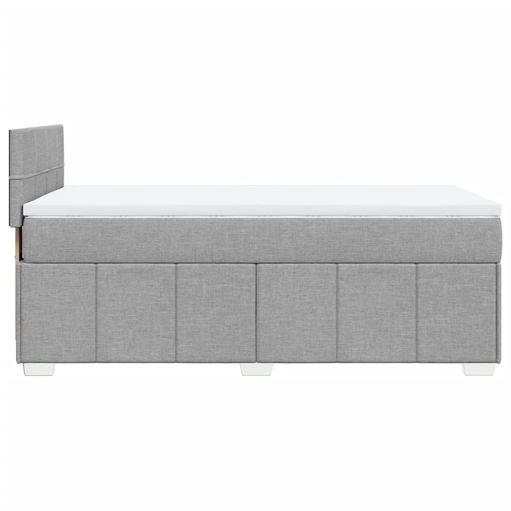 Boxspringbett mit Matratze Hellgrau 100x200 cm Stoff