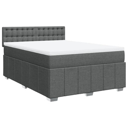 Boxspringbett mit Matratze Dunkelgrau 160x200 cm Stoff