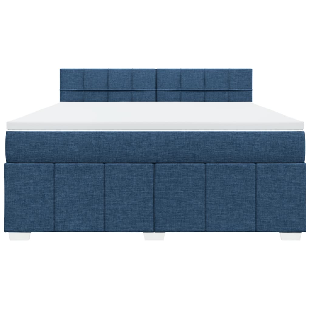 Boxspringbett mit Matratze Blau 180x200 cm Stoff