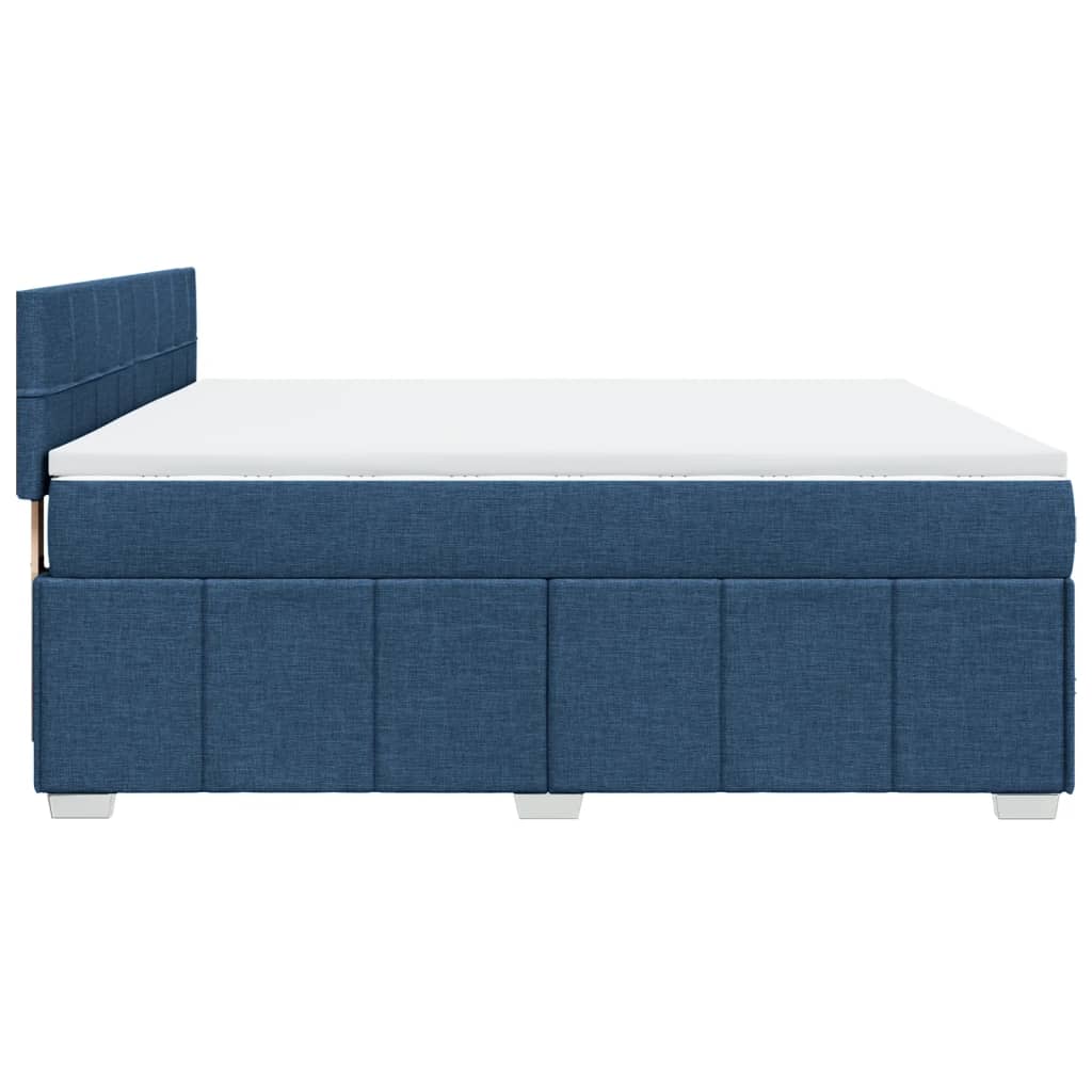 Boxspringbett mit Matratze Blau 180x200 cm Stoff