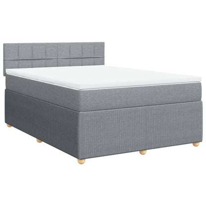 Boxspringbett mit Matratze Hellgrau 160x200 cm Stoff