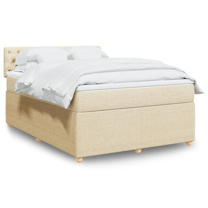 Boxspringbett mit Matratze Creme 160x200 cm Stoff