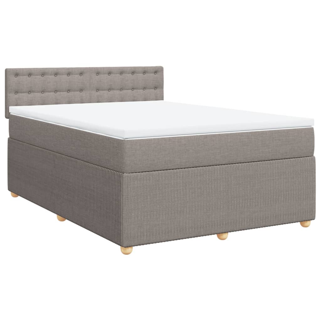 Boxspringbett mit Matratze Taupe 160x200 cm Stoff