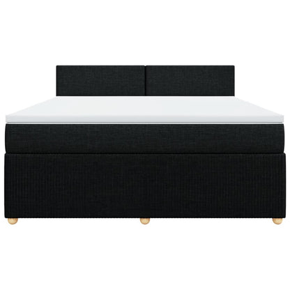 Boxspringbett mit Matratze Schwarz 180x200 cm Stoff