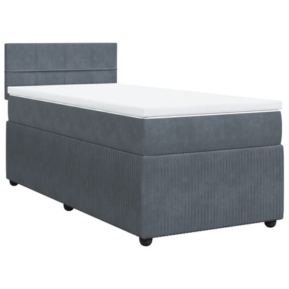 Boxspringbett mit Matratze Dunkelgrau 90x190 cm Samt