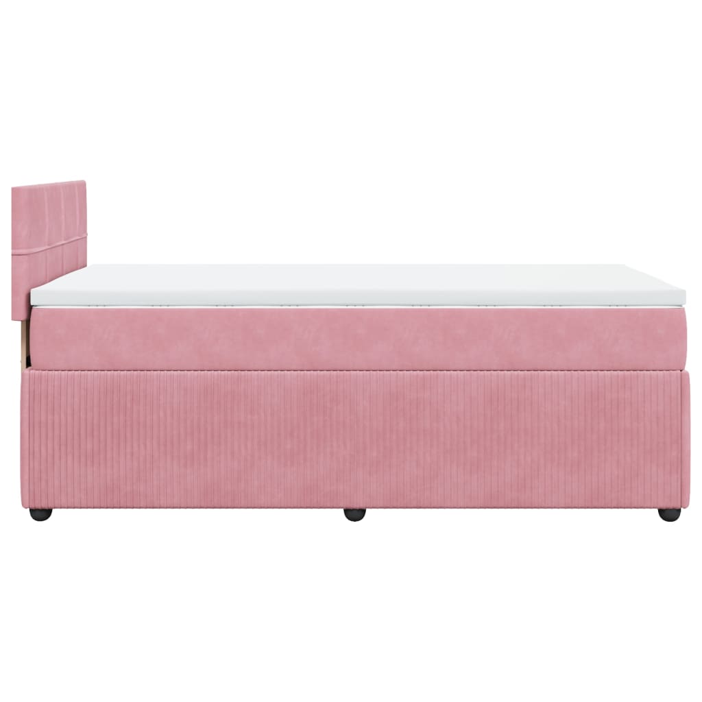 Boxspringbett mit Matratze Rosa 90x190 cm Samt