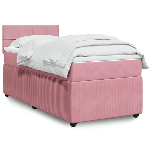 Boxspringbett mit Matratze Rosa 90x200 cm Samt