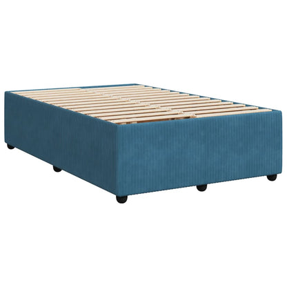 Boxspringbett mit Matratze Blau 120x190 cm Samt