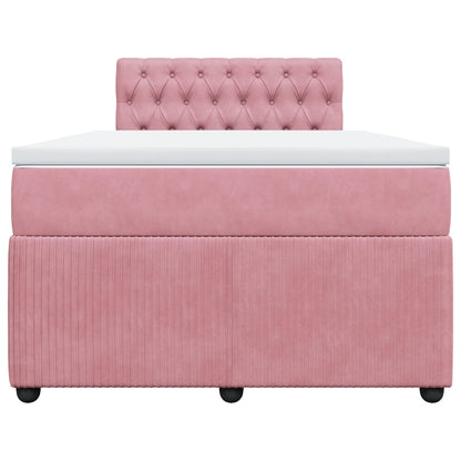 Boxspringbett mit Matratze Rosa 120x190 cm Samt