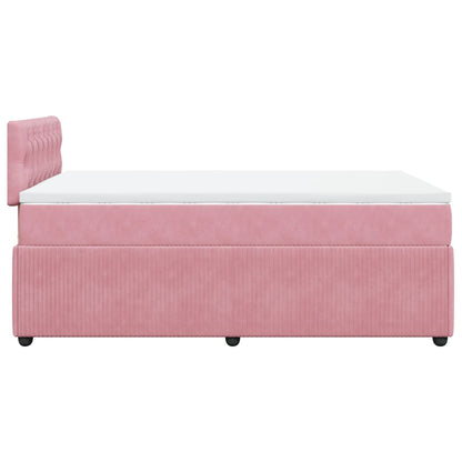 Boxspringbett mit Matratze Rosa 120x190 cm Samt