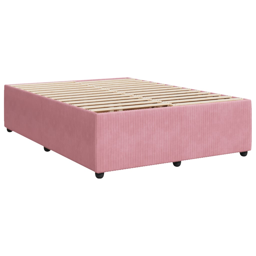 Boxspringbett mit Matratze Rosa 160x200 cm Samt