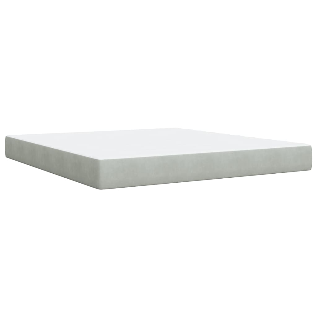 Boxspringbett mit Matratze Hellgrau 180x200 cm Samt