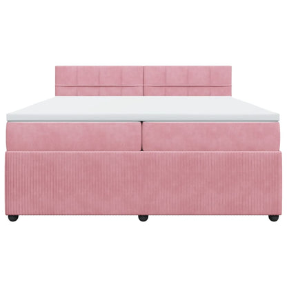 Boxspringbett mit Matratze Rosa 200x200 cm Samt