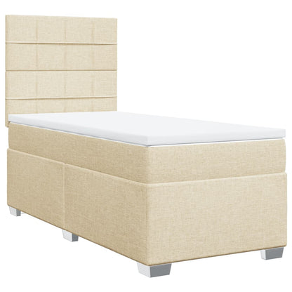 Boxspringbett mit Matratze Creme 90x200 cm Stoff