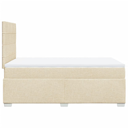 Boxspringbett mit Matratze Creme 120x200 cm Stoff