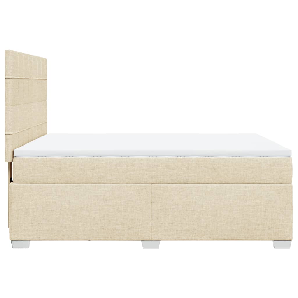 Boxspringbett mit Matratze Creme 160x200 cm Stoff