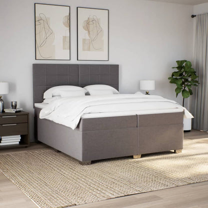 Boxspringbett mit Matratze Taupe 200x200 cm Stoff