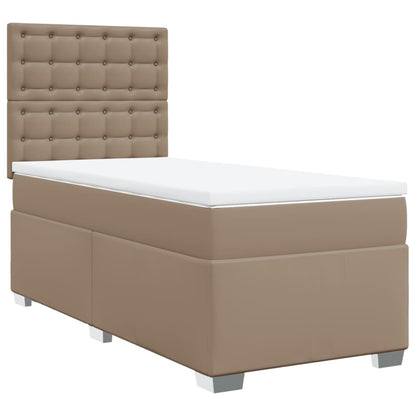 Boxspringbett mit Matratze Cappuccino-Braun 90x190cm Kunstleder