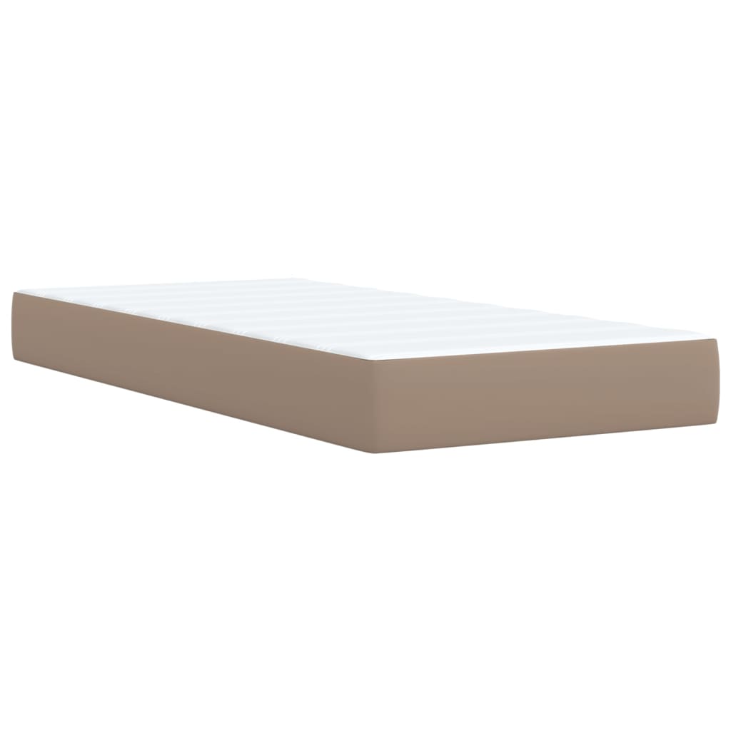 Boxspringbett mit Matratze Cappuccino-Braun 90x190cm Kunstleder