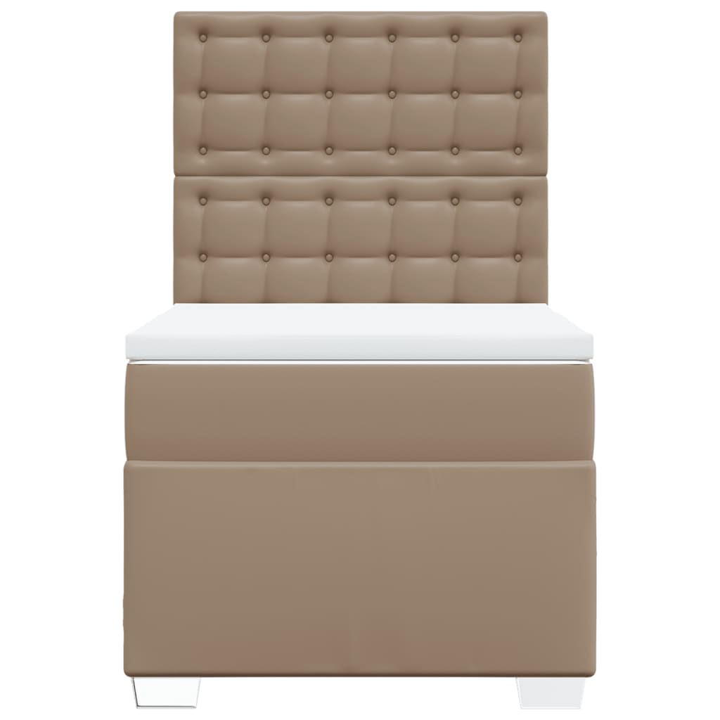 Boxspringbett mit Matratze Cappuccino-Braun 90x200cm Kunstleder