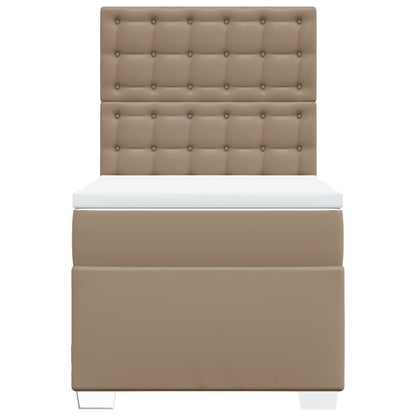 Boxspringbett mit Matratze Cappuccino-Braun 90x200cm Kunstleder