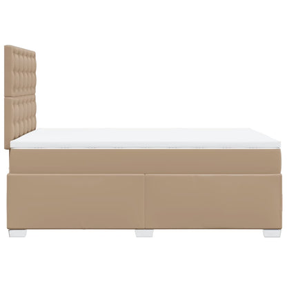 Boxspringbett mit Matratze Cappuccino-Braun 80x200cm Kunstleder