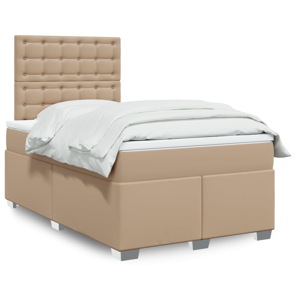 Boxspringbett mit Matratze Cappuccino-Braun 80x200cm Kunstleder