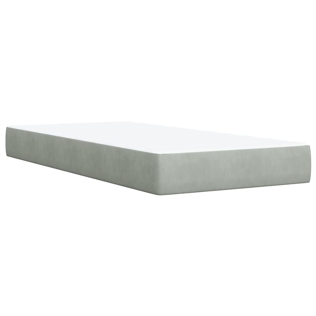 Boxspringbett mit Matratze Hellgrau 90x200 cm Samt