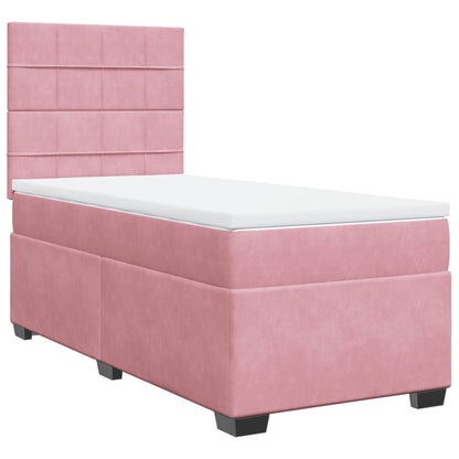 Boxspringbett mit Matratze Rosa 100x200 cm Samt