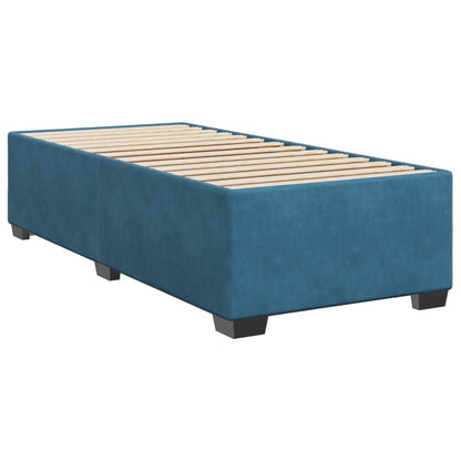 Boxspringbett mit Matratze Blau 100x200 cm Samt