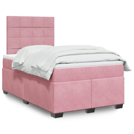 Boxspringbett mit Matratze Rosa 120x190 cm Samt